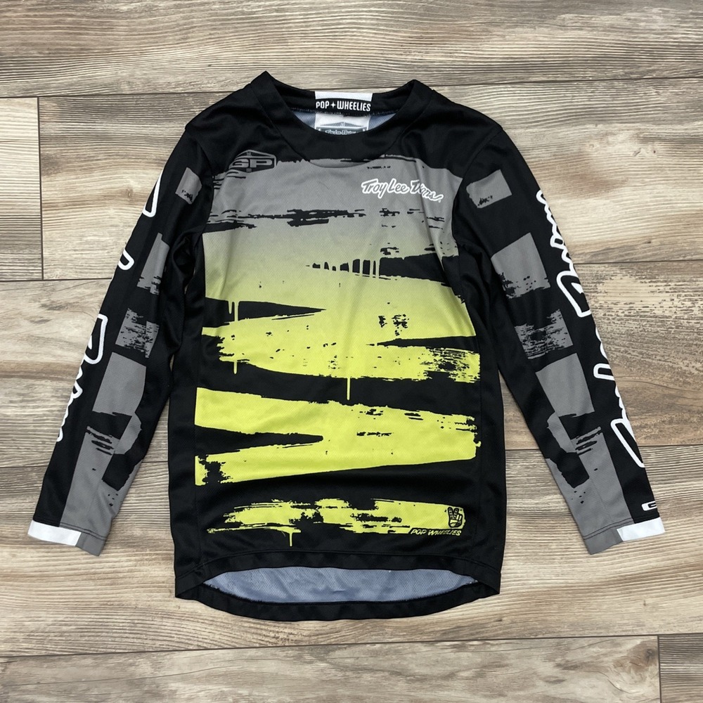 Troy Lee Designs Pop Wheelies Youth XS MX Long Sleeve Racing Jersey Yellow
